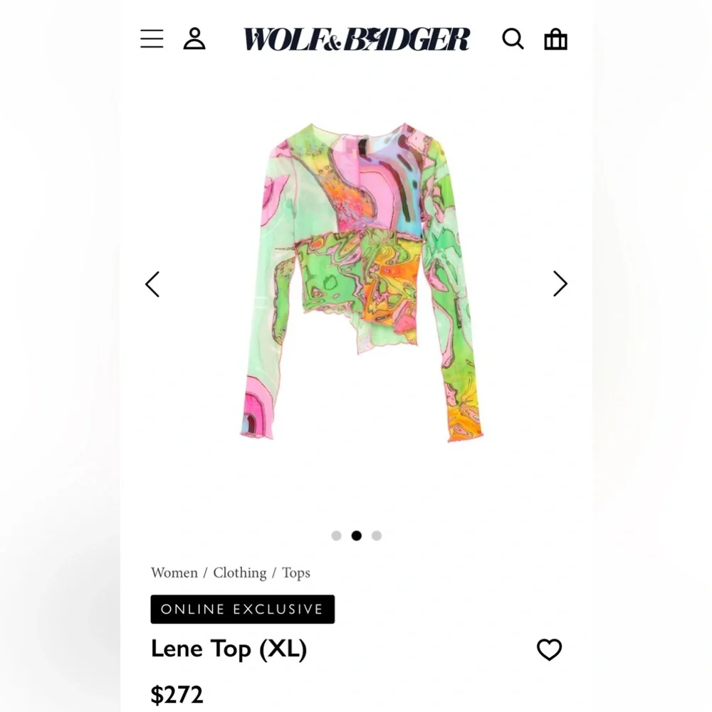 NWOT Paloma Lira psychedelic sheer asymmetrical top XL - Picture 10 of 11
